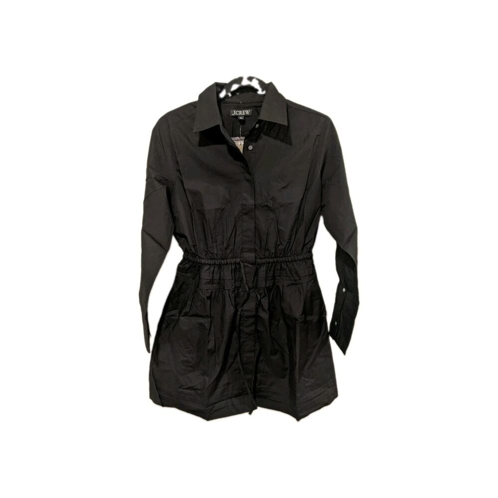 J Crew Elena mini shirt-dress in cotton poplin black - Size 4P Petite NWT